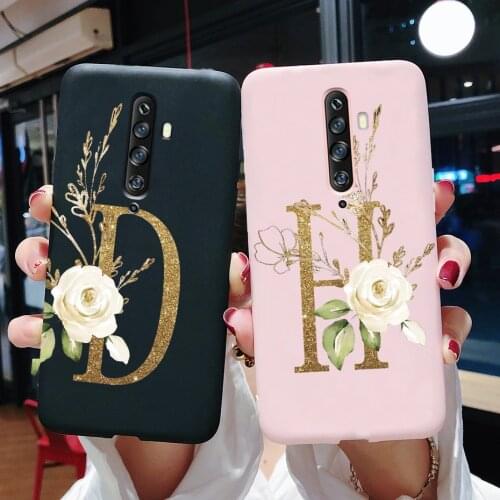 For Oppo Reno2 Z Reno2F Case Cover For Oppo Reno 2Z 2F Case Silicon Soft Flower Letters Back Cover Shockproof Bumper Phone Cases