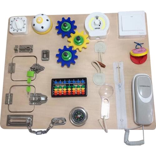 Baby Toys Montessori Locks Latches Busy Board Wooden Early Educational Board Toy Sensory Preschool Training Game Kids Toy Gift