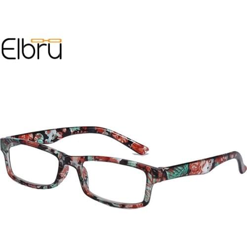 Elbru Fashion Ultralight Floral Frame Reading Glasses Women Men Magnifying Clear Lens Presbyopic Eyeglasses Diopters +1.0 +4.0