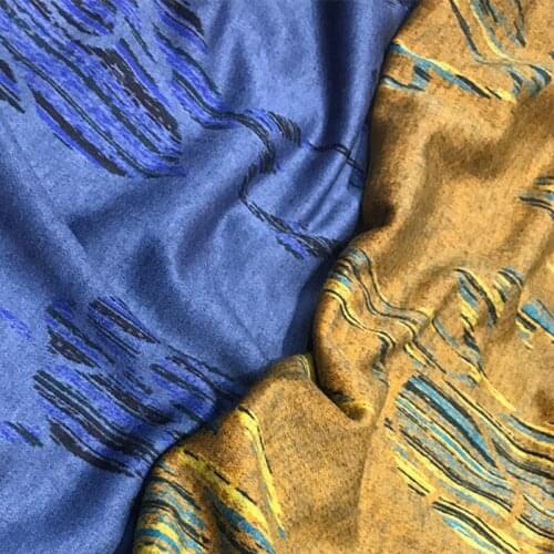 Chinese Fabric Knitted Mink Velvet Cloth Autumn Winter High-end Custom Wool Jacquard Dresses Fabrics by the Meter for Sewing