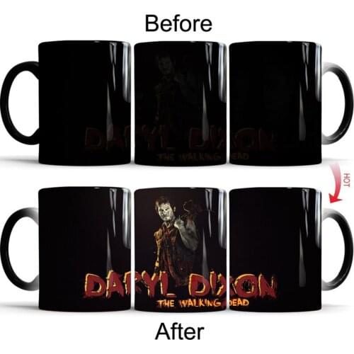 Daryl The Walking Dead Mug Color Changing Heat Sensitive Ceramic Coffee Mug Surprise Gift