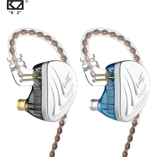 KZ AS16 8BA In Ear Earphone Balanced Armature Headset High Sound Quality Monitor HiFi Earphones AS10 C16 BA10 AS06 ZS10 ZST ZSN