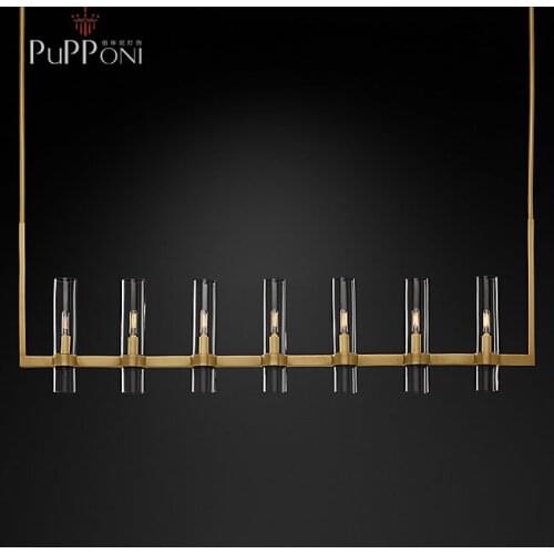 American Style Ravelle Linear Chandelier Lighting Fixture Cristal Lustre for Livin room Restaurant