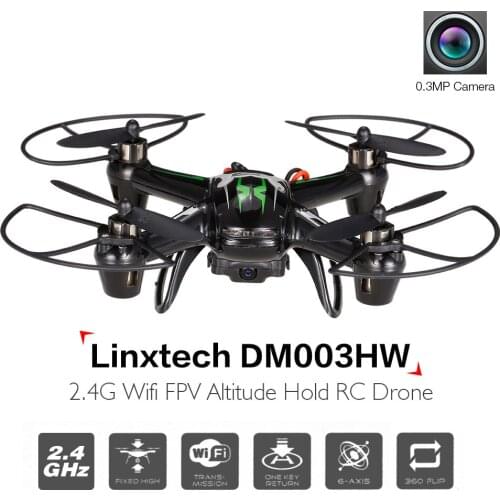 Linxtech DM003HW Wifi FPV 0.3MP Camera 2.4G 6 Axis Gyro Headless Altitude Hold Mini RC Quadcopter RC Photo Helicopter