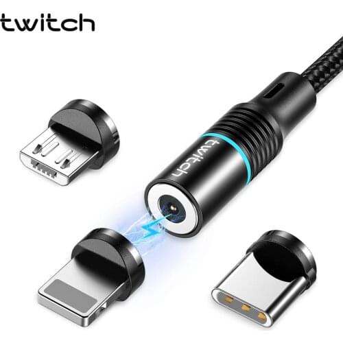 Twitch T01 Magnetic Micro USB Type C Cable For iPhone Xiaomi Mobile Phone Fast Charging USB Cable Magnetic Charger Wire Cord