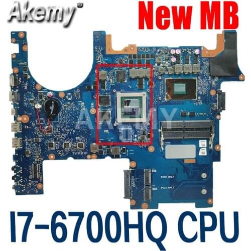 Akemy G752VT MB._I7-6700HQ 2D GTX970M (V6G) GPU MainBoard For ASUS G752VT G752VY G752V Laptop Motherboard 90NB09X1-R00020