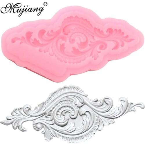 Mujiang Sugarcraft Mini Flower Silicone Mold Scroll Relief Border Fondant Mold Cake Decorating Tools Chocolate Gumpaste Moulds