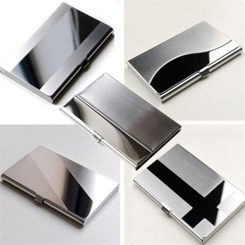 Men Metal Stainless Steel Card Holder Case Silver Aluminium Business ID Credit Bank Card Case for Cards Dropship