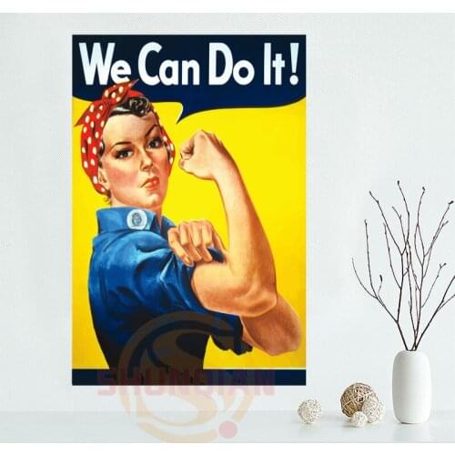 Rosie the Riveter (We Can Do It) Print Canvas Poster 27x40cm Wall Posters