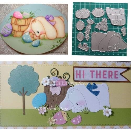 Spring Bunny Easter 2020 New Metal Cutting Dies and Scrapbooking For Paper Making Label Background Embossing Frame Card Craft