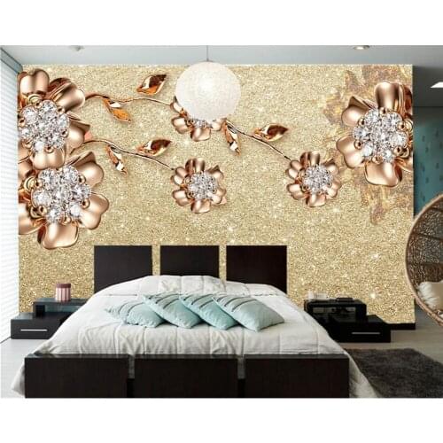 Papel de parede European jewelry flower 3d wallpaper,living room TV sofa wall bedroom wall papers home decor restaurant mural
