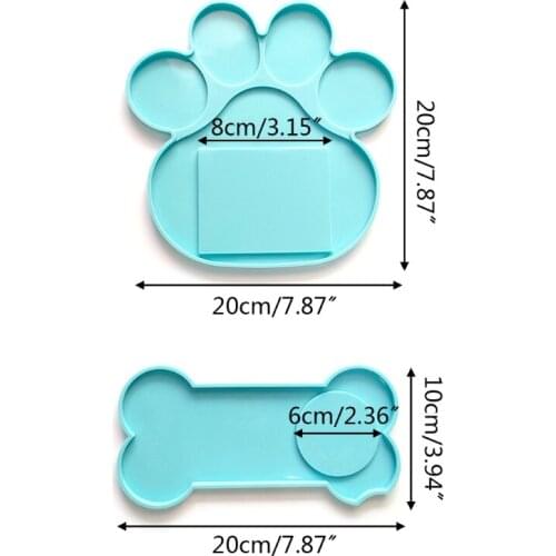 Memorial Pet Tombstone Mold Dog Bone Paw Shape Epoxy Resin Casting Silicone Molds Photo Frame Candle Holder Drop Shipping