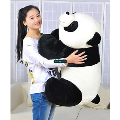 Dorimytrader Jumbo Simulation Animal Panda Plush Toy Giant Cartoon Stuffed Fat Panda Doll Baby Present 35inch 90cmDY61331