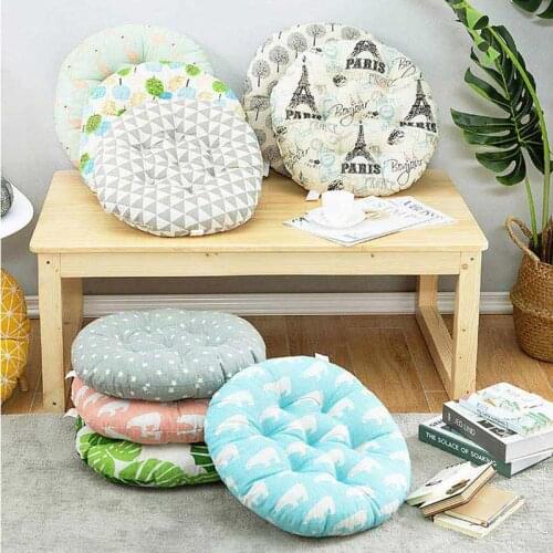 40cm Cotton Linen Printed Cushion Soft Breathable Car Office Chair Cushion Home Decor Sofa Pillow