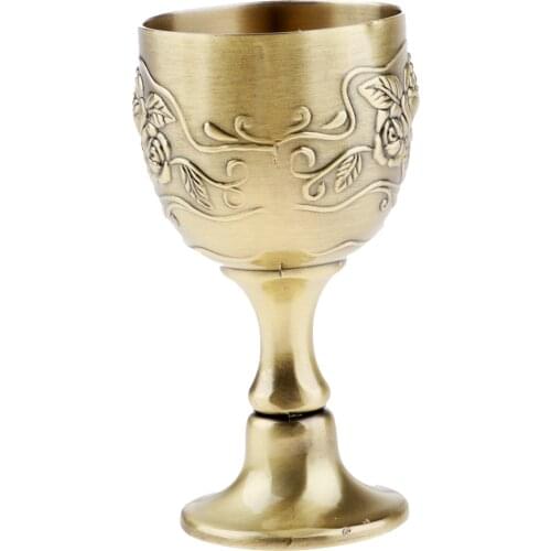 Stainless Handmade Copper Alloy Wine Glasses Mini Goblet Drinking Glass Gold