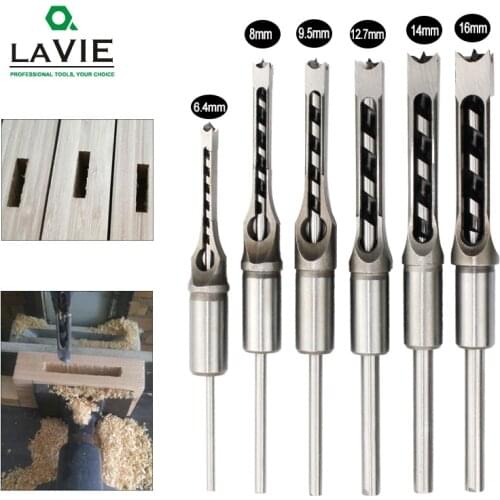6PCS HSS Square hole woodworking drill bit Twist drill square drill woodworking chisel chisel set extension saw