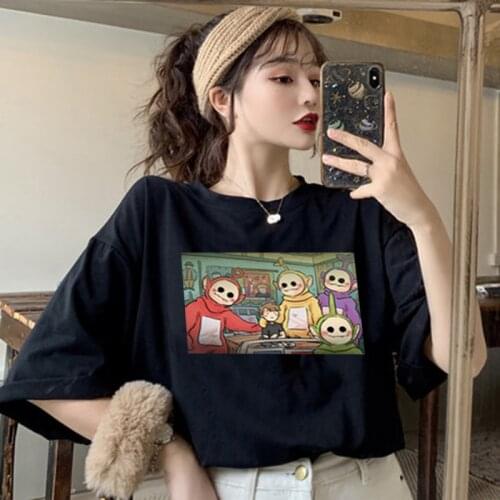 Oversized tops Tees y2k summer sexy women clothing Harajuku funny Teletubbies Loose kawaii femme t-shirts vintage ropa mujer топ