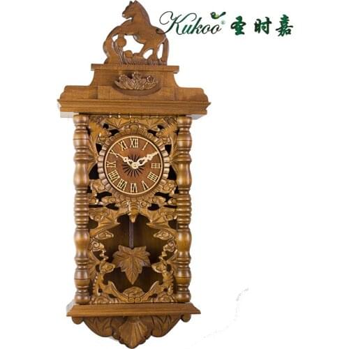 Vintage Cuckoo Wall Clock Wooden Living Room Luxury Bird Music Garden Wall Watch Creative Bedroom Swing Reloj Loft Decor OO50WC