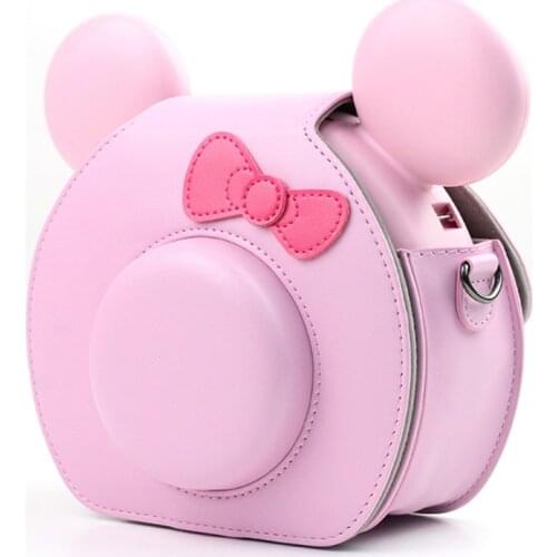 Vintage PU Leather Camera Case With Removable bag Strap Protector Cover For Fujifilm Instax TSUM TSUM Instant Camera