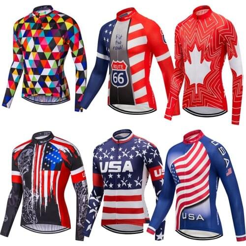 Weimostar USA Autumn Cycling Clothing Long Sleeve Cycling Jersey Men Breathable mtb Bike Jersey 100% Polyester Pro Team Bicycle