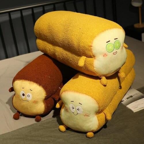 Funny Toast Bread Plush Toys Stuffed Lovely Expression Bread Doll Soft Food Pillows Creative Sofa Bed Decor Kids Girls Gifts