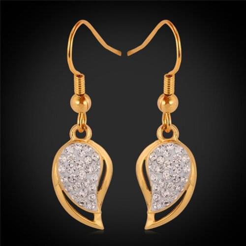 Kpop Wedding Earrings For Women Vintage Crystal Rhinestone Earring yellow Gold Color Jewelry New Trendy Earrings E107