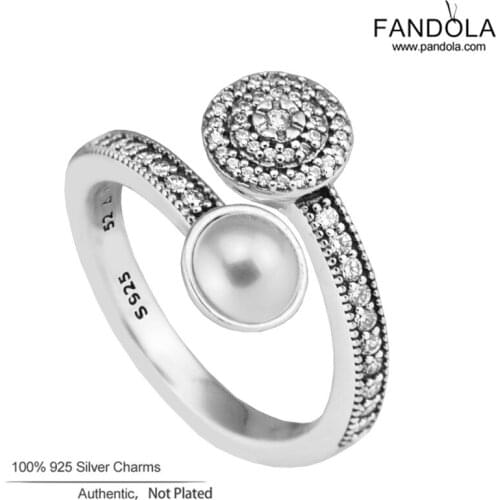 Wholesale 100% 925 Sterling Silver Ring White Crystal Pearl Luminous Glow Wedding Rings for Women Jewelry anillos mujer