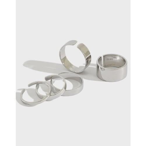 1pc 2mm 3mm 4mm 6mm 9mm Authentic S925 Sterling Silver Fine Jewelry Glossy Smooth band ring comfortable TLJ802