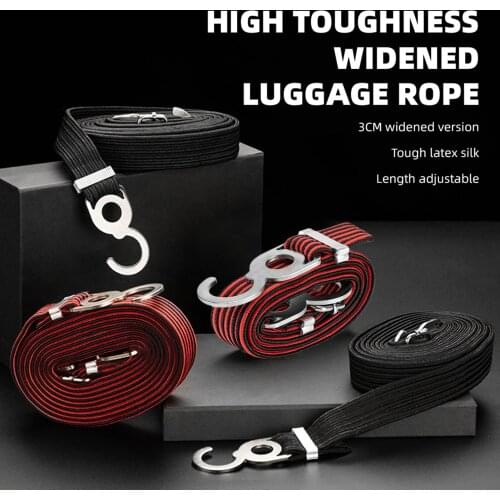 1PCS Motorcycles Cargo Tie Down Straps Elastic Bicycle Trunk Rope Luggage Roof Rack Strap Fixed Band Hook Metal Buckle Helpful