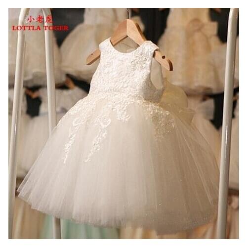 2017 First Communion Dresses For Girl Tulle Lace Infant Toddler Pageant Flower Girl Dress for Wedding and Birthday and christmas