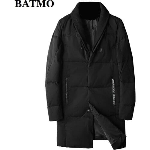 BATMO 2020 new arrival winter 80% white duck down jackets men,casual long parkas ,thicked coat,plus-size M-5XL