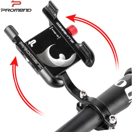 Promend Aluminum Alloy Cycling Phone Holder Non-slip Bicycle Mobile Phone Stand 360 Degree Rotation Soporte Mobil Bicicleta