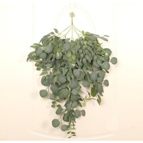 Handmade Door Hanging Eucalyptus Leaves Garland, Faux Greenery Wreath Home Wall
