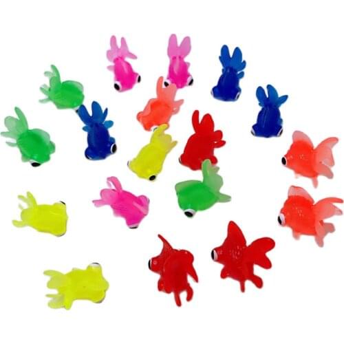 3.5cm Floating Water Gold Rubber Simulation Small Cognitive Floating goldfish toy Gold Fish Kids Toy Decoration Bath funny toys