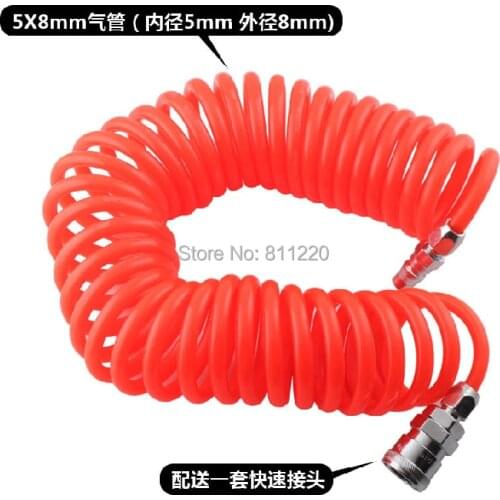 Air pipes fitting sets red tube for air compressor ID 5mm OD 8mm air pipe connector fitting, tubing fitting