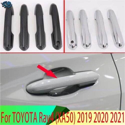 For TOYOTA Rav4 (XA50) 2019 2020 ABS Door Handle Cover Without Smart Key Hole Catch Cap Trim Molding Accessories