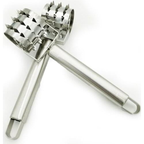 Kitchen Tender Meat Hammer Roller Needle Loose Meat Tool Thick Stainless Steel Steak Meat Tenderizer