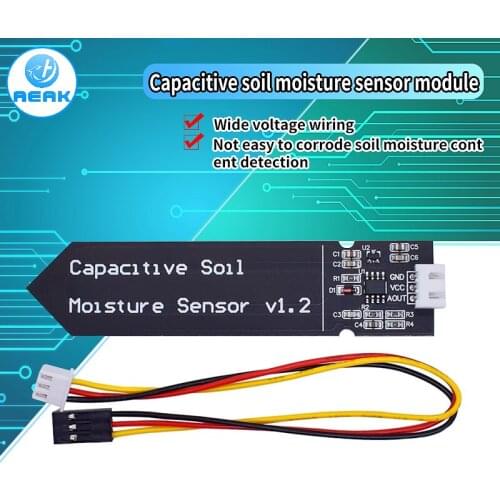 Capacitive Soil Moisture Sensor Module Not Easy to Corrode Wide Voltage Wire 3.3~5.5V Corrosion Resistant W/ Gravity for Arduino