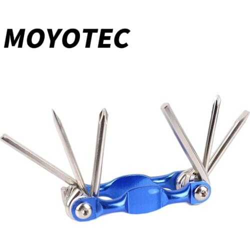 MOYOTEC 2pcs Folding Wrench Internal and External Hexagon Screw Driver Wrench Six In One Tool Set Screw Repair Tools Hand Tool M
