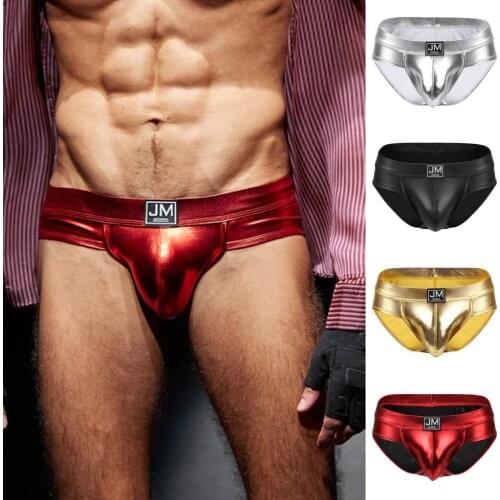 Sexy Men Underwear Briefs Cortex PU Leather Underpants Cueca Masculina U Pouch Male Panties Mens Briefs Gay Underwear Ropa Pants