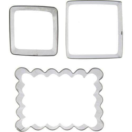 Small Square,Wavy Rectangular shape 3 piece biscuit cutting molds, baking tools, cake decorating soft candy tools