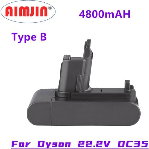 Original 22.2V 4800mAh (Only Fit Type B ) Li-ion Vacuum Battery for Dyson DC35, DC45 DC31, DC34, DC44, DC31 Animal, DC35 Animal