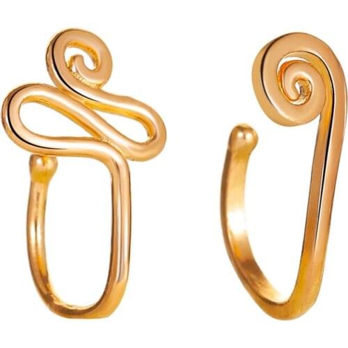 Original Copper Wire Spiral Fake Piercing Nose Ring 2021 Punk Gold Color Clip Nose Ring Also Can Be Ear Clip Cuff Bijoux