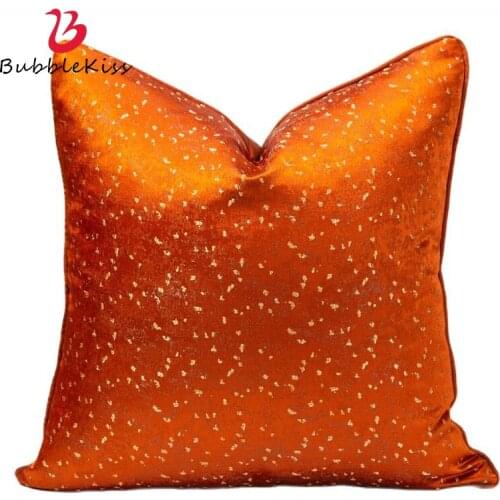 Bubble Kiss Orange Abstract Star Cushion Cover Mordern Room Decorative Jacquard Throw Pillow Cover for Hotel Sofa Pillow Cases
