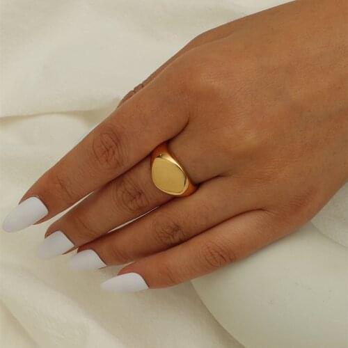 MANGOSKY Adjustable Ring For Women Fashion Oval Pattern Ring