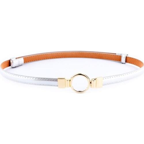 Hot Sale Gold Splice Buckle Patent PU Leather Belt Thin Female Adjust Belts For Women Lady Clothing Cummerbunds Fashion Girdles