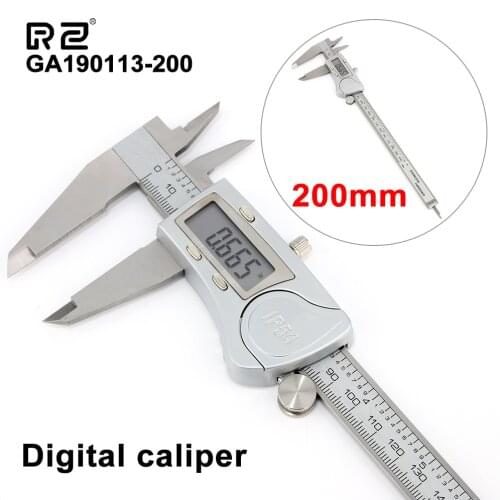 RZ Vernier Caliper Metal Electronic Digital Caliper Stainless Steel High Quality 0-200mm LCD Digital Professional Calipers Tool