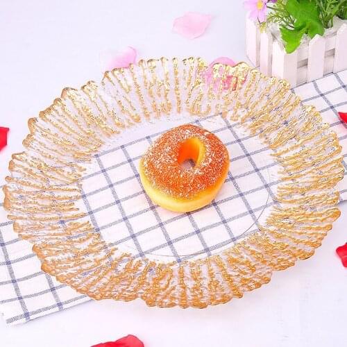 33cm plates glass fruit plates gold plates