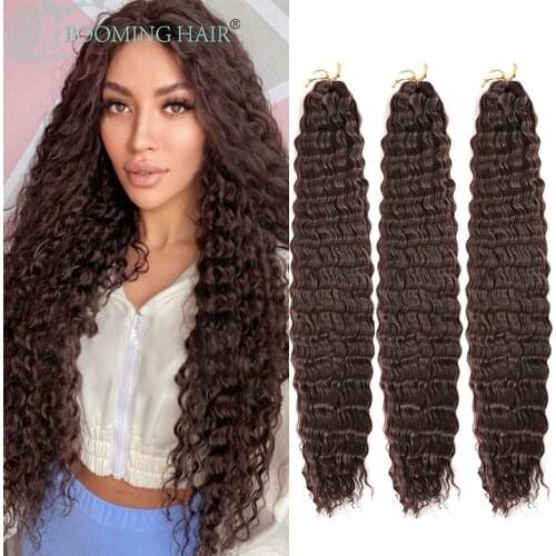 Deep Water Wave Crochet Hair Braids Extensions Synthetic Braiding Hair Addition Afro Curls For Women 613 All Color Make Wig