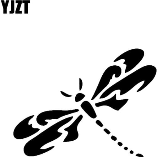 YJZT 12.7CM*9.5CM Delicate Dragonfly Nifty Lovely Vinyl Decal Car Sticker Black/Silver C19-0643